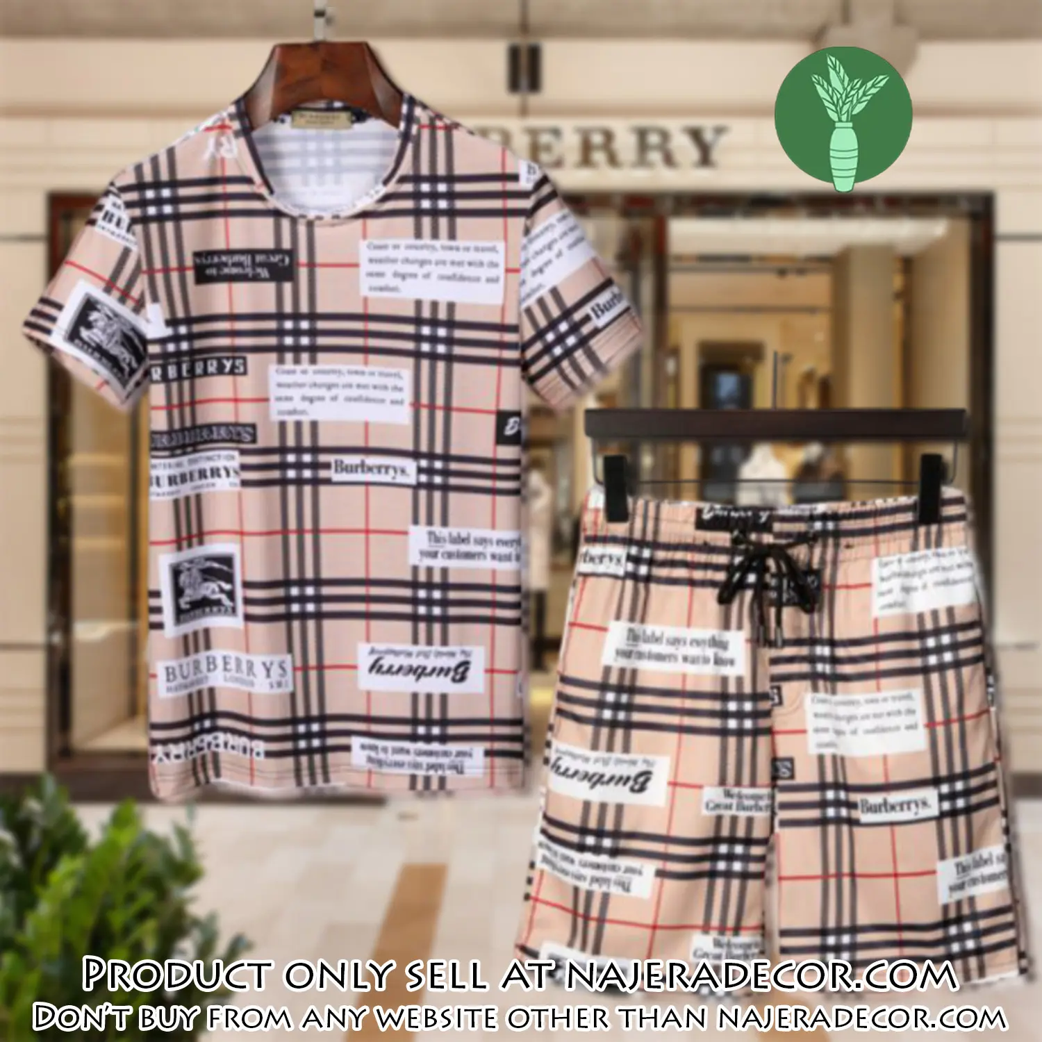 Burberry combo unisex tshirt & short limited luxury outfit cts1034 njr3003310